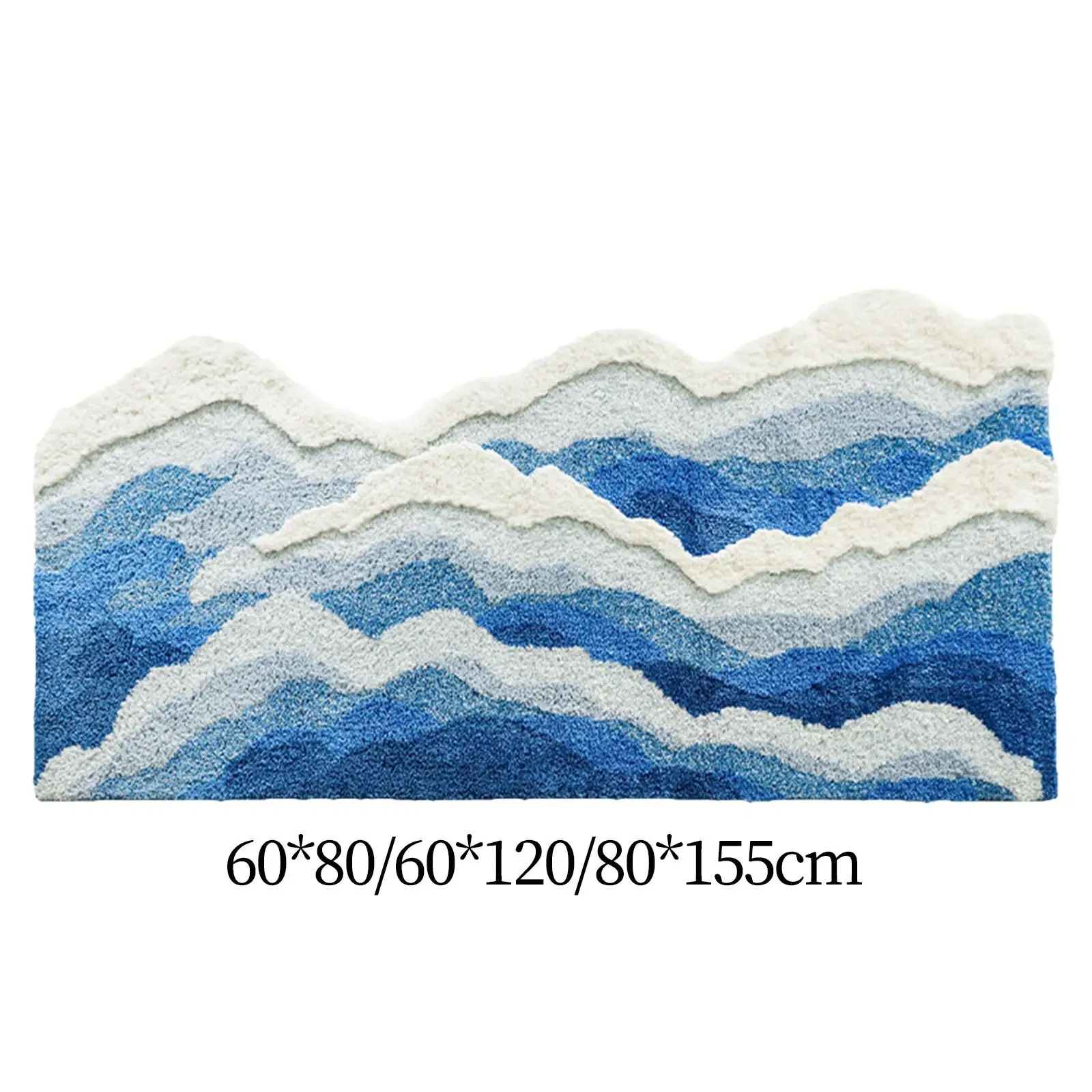 

Area Rug Bath Mat Strong Water Absorb Decorative 3D Soft,Wave Rug Nursery Rug for Entrance Living Room Kitchen Bathroom Boys