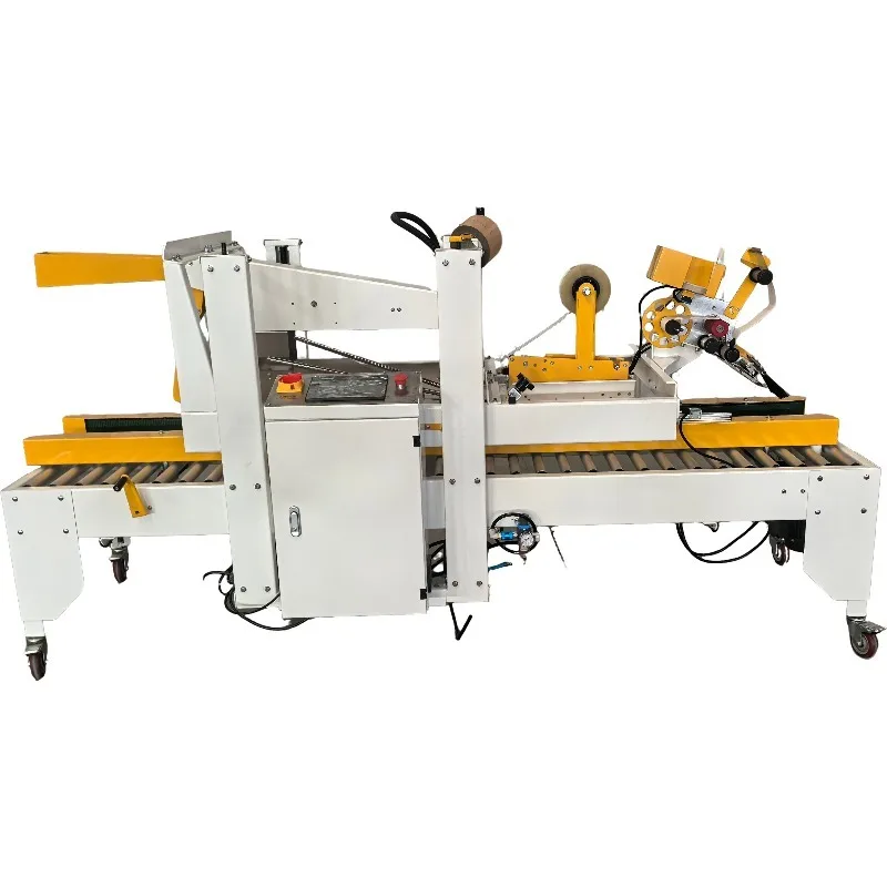 Electric folding lid sealing and labeling machine is easy to operate for beverage can foil bag bottle packaging