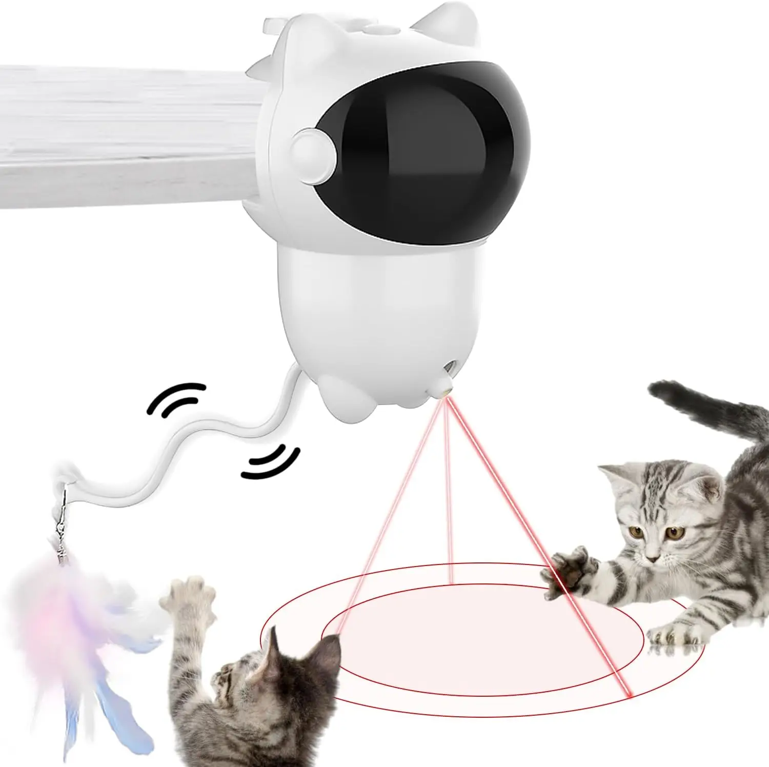 Pet Cat Toy Interactive  Rechargeable Infrared Smart Automatic  Interactive Cat Toy Multiple Angles Cat toy moving Plushies Bugs