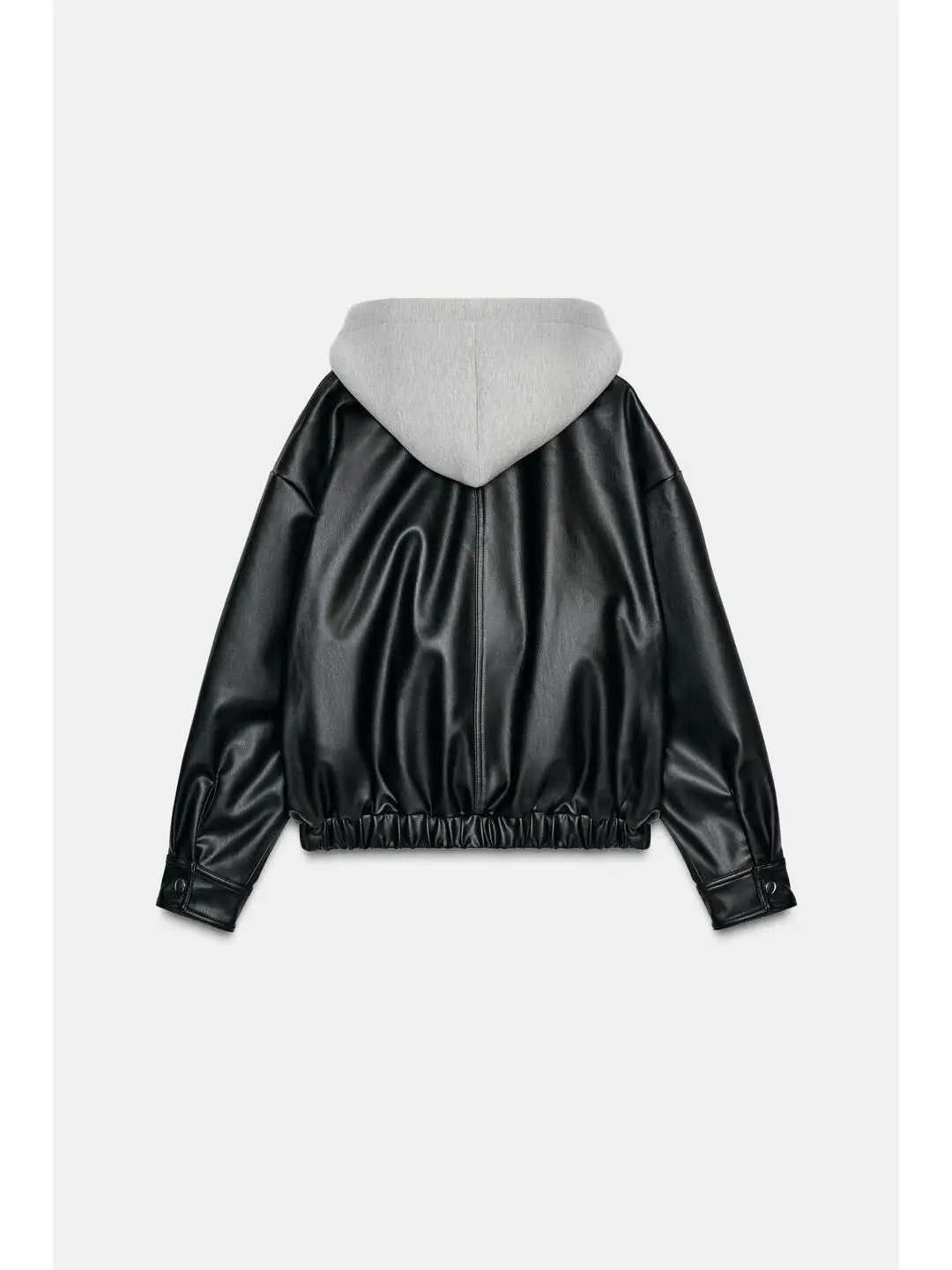 Printemps automne hiver cuir Jaet fermeture à glissière ourlet élastique épissage conception longue Sve femmes manteau décontracté Faion vêtements d'extérieur