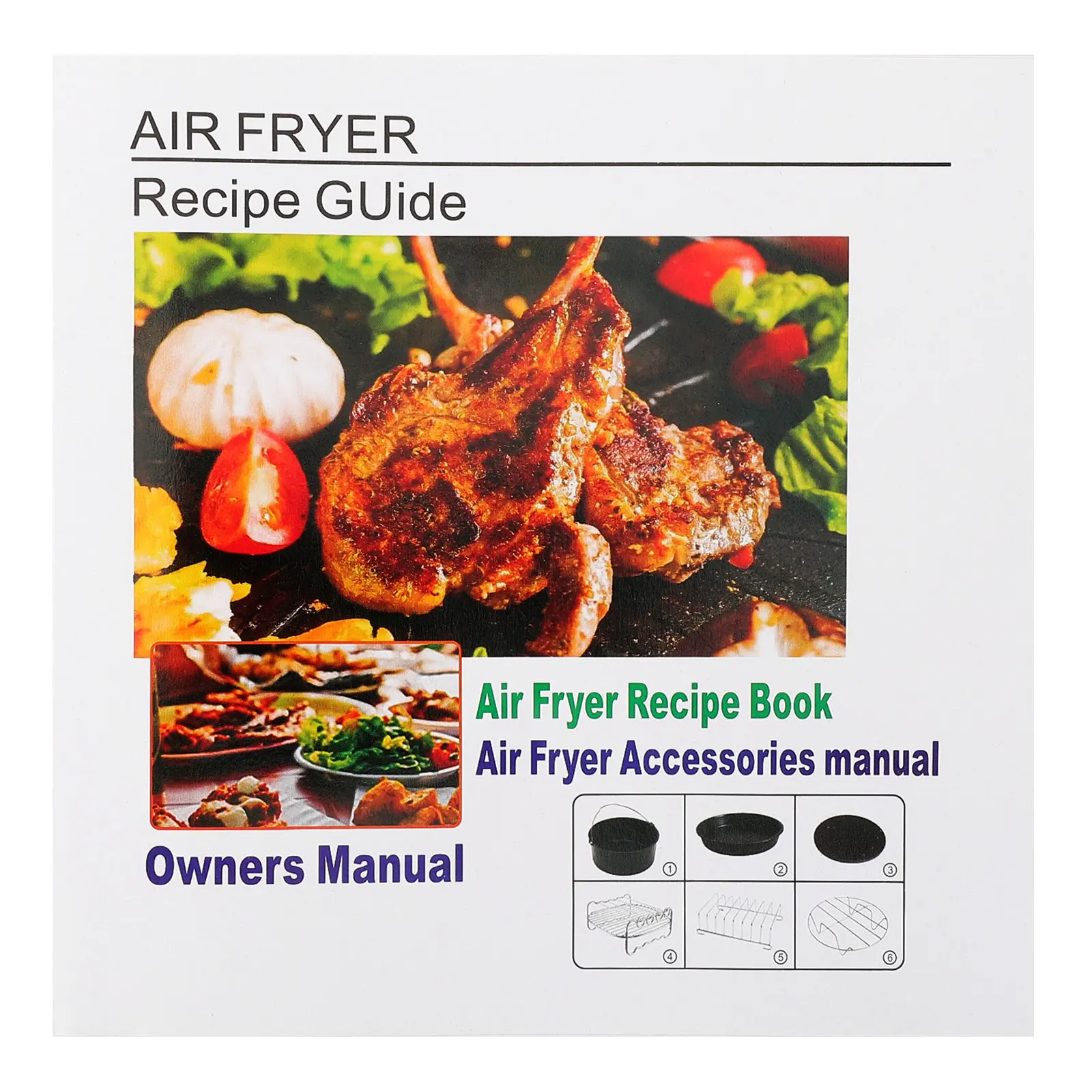 Air Fryer Recipe Book English Version Comprehensive Cooking Guide with Step-by-Step Instructions Stunning Food Photos Universal