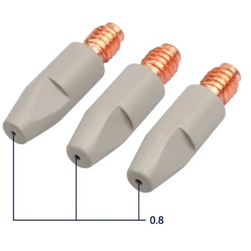 ABNO-10PCS 24KD Welding Contact Tips Coating Protect M6 Gas Nozzle Tip 0.8Mm MIG Welding Torche Welding