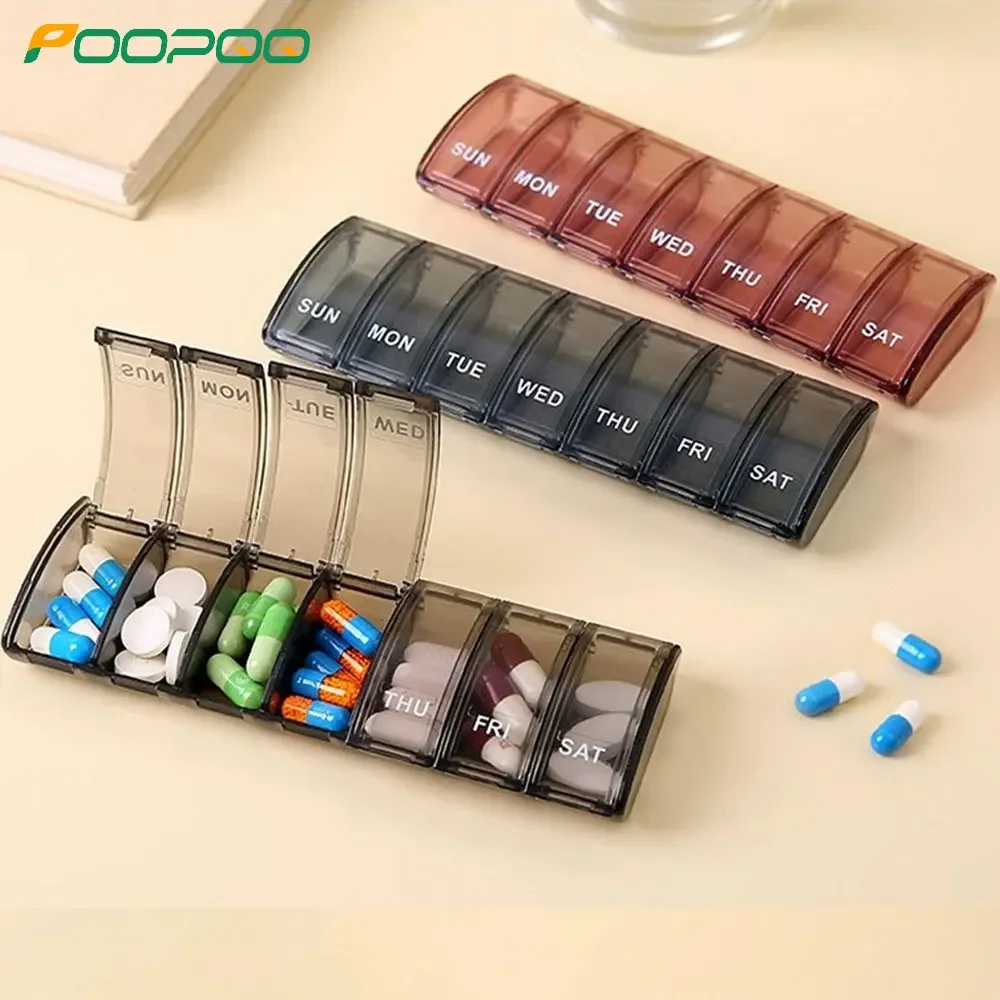 Weekly (7-Day) Pill Case, Medicine Planner,Vitamin Organizer Box,Convenient and Easy To Use,X-Large Compartments,Travel Friendly