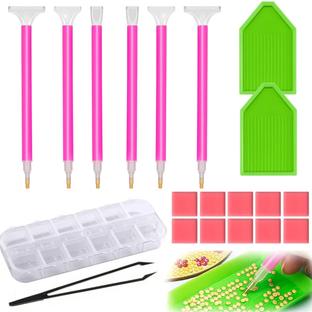 Diamond Painting Tool Set, including Diamond Embroidery Box And Various Sizes of Painting Pens, Suitable For DIY Adult Art Craft