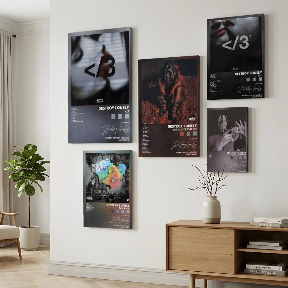 Rapper Singer D-Destroy Lonely Poster Durable Painting Canvas Poster Wall Hanging Home Interior Decoration Art Mural Gift
