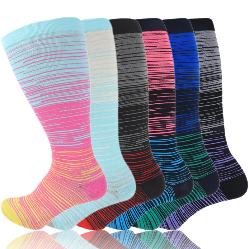 2XL-7XL Plus Size Compression Socks for Women Men 20-30 mmHg Wide Calf Extra Large Knee High Flight Sock for Circulation Support