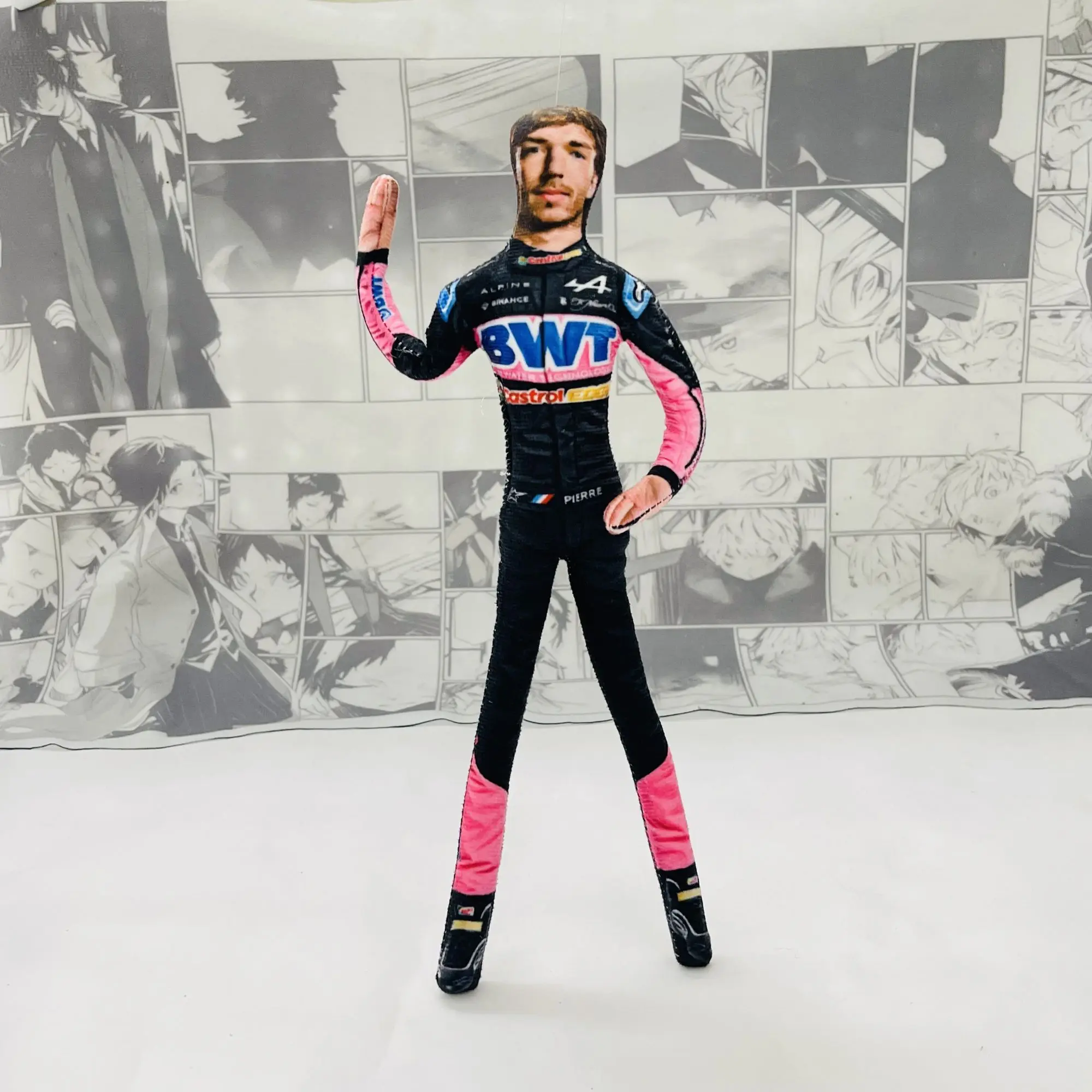 28cm Piastri George Carlos Sainz Rennfahrer Plüschtier Niedliches Kuscheltier mit Beweglichem Skelett für Auto Geschenk Schreibtisch-Dekoration – Detail 15