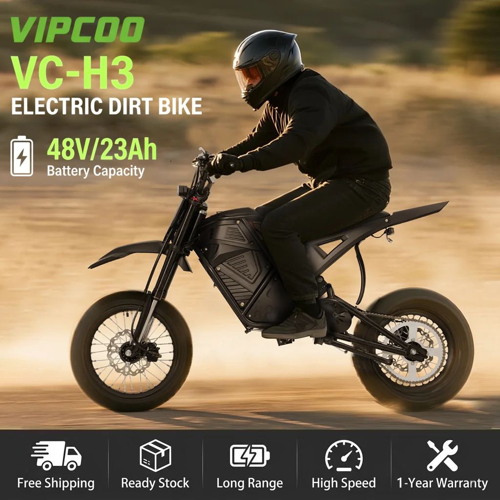 Bicicletta Elettrica Vipcoo H3 Con Motore 3500W, Batteria 48V23Ah, Freni A Disco Idraulici, Pneumatici All-Terrain Da 14-12 Pollici-image