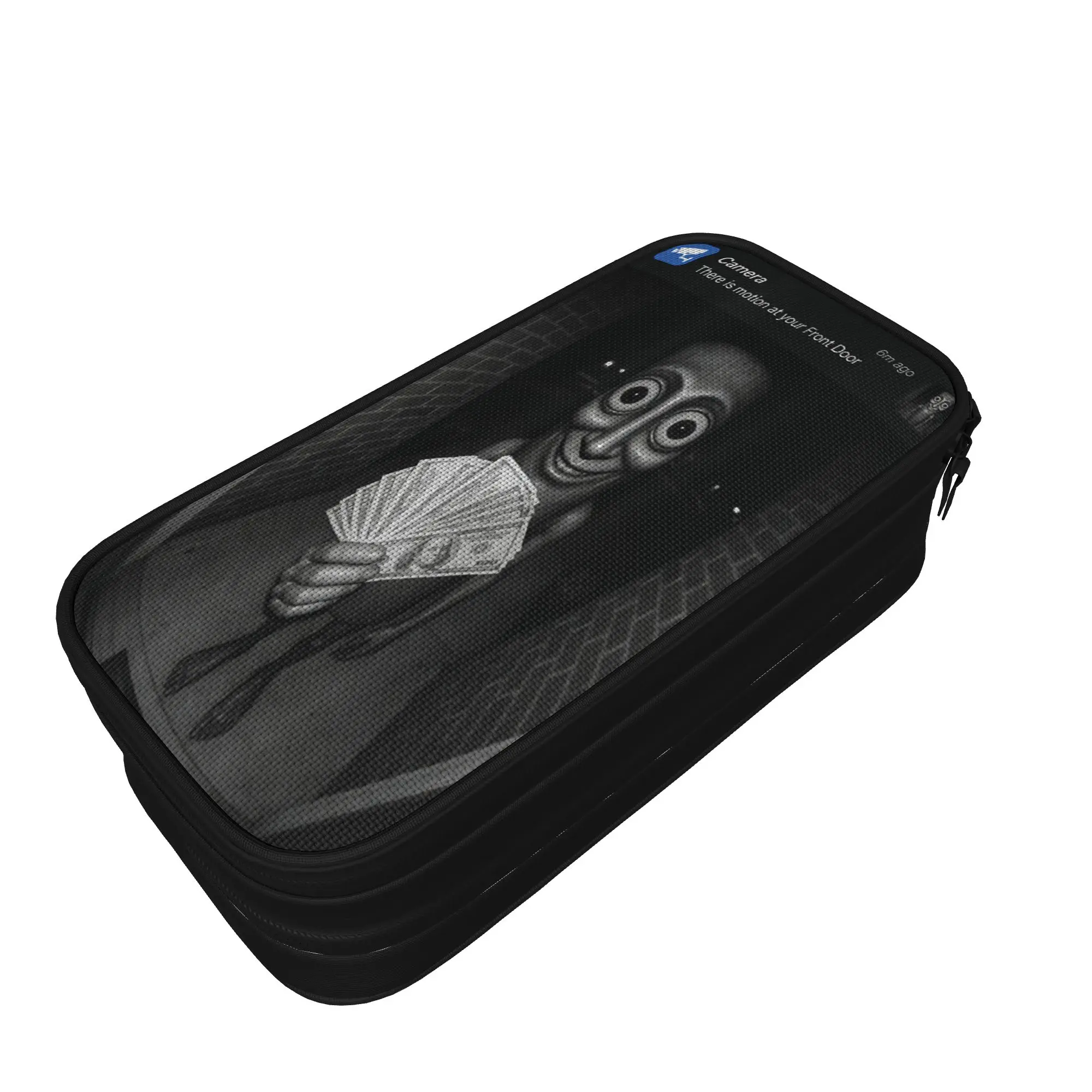 There is Motion at Your Front Door Tung Tung Tung Sahur Meme Pencil Case Canvas Pencil Pouch Students School Pencil Cases