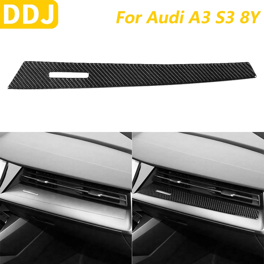 

Для Audi A3 S3 8Y 2021-2025 углеродное волокно второго пилота, крышка приборной панели, декоративные автомобильные аксессуары, декоративная наклейка