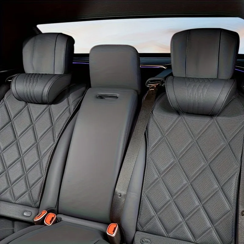 1 Stück Luxus-Auto-Nappa-Kopfstütze Nackenstützkissen Taillenkissen Komfortables Atmungsaktives Taillen- und Nackenstützkissen für Alle Jahreszeiten – Detail 8