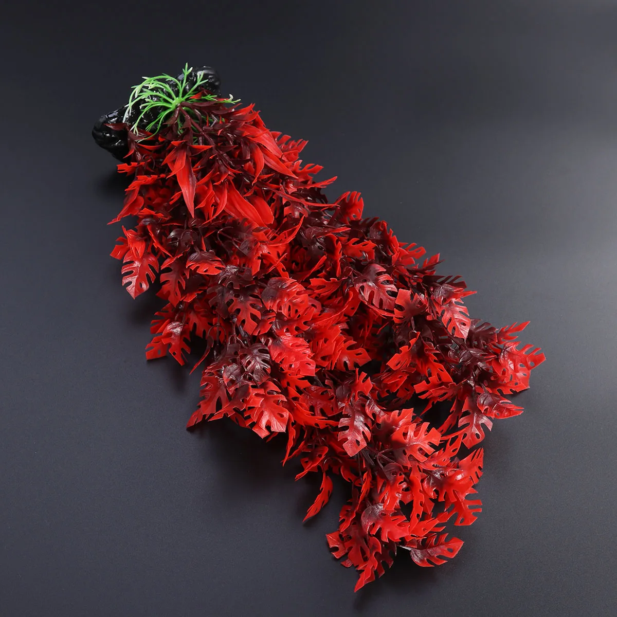 

40Cm Lifelike Artificial Water Decorations Ornament No-Toxic Easy Cleaning Fresh Salt Water Red Leaf Fake Grass Aquarium Plastic