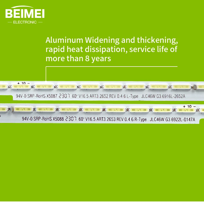 Tira de luces Led de iluminación trasera, accesorio para televisor LG de 60 ", V16.5 ART3 2652 REV 0,4 6 tipo L 6916L-2652A 60uh6150 60uh6090 66LED 3V, 1 par por juego