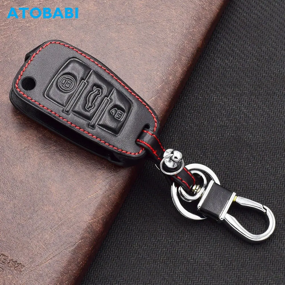 Leder Auto Schlüssel Abdeckung Tasche Für Audi A1 A2 A3 A4 A5 A6 A7 A8 Q2 Q3 Q5 Q6 Q7 Q8 S1 S3 S4 S5 S7 Fernbedienung Fobs Shell Fällen Zubehör – Detail 6