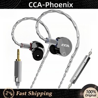 CCA Phoenix HiFi Earphones Dynamic Drive LCP Diaphragm Earphones Noise Cancelling 2PIN Cable IEM Monitor Gaming Wired Earphone