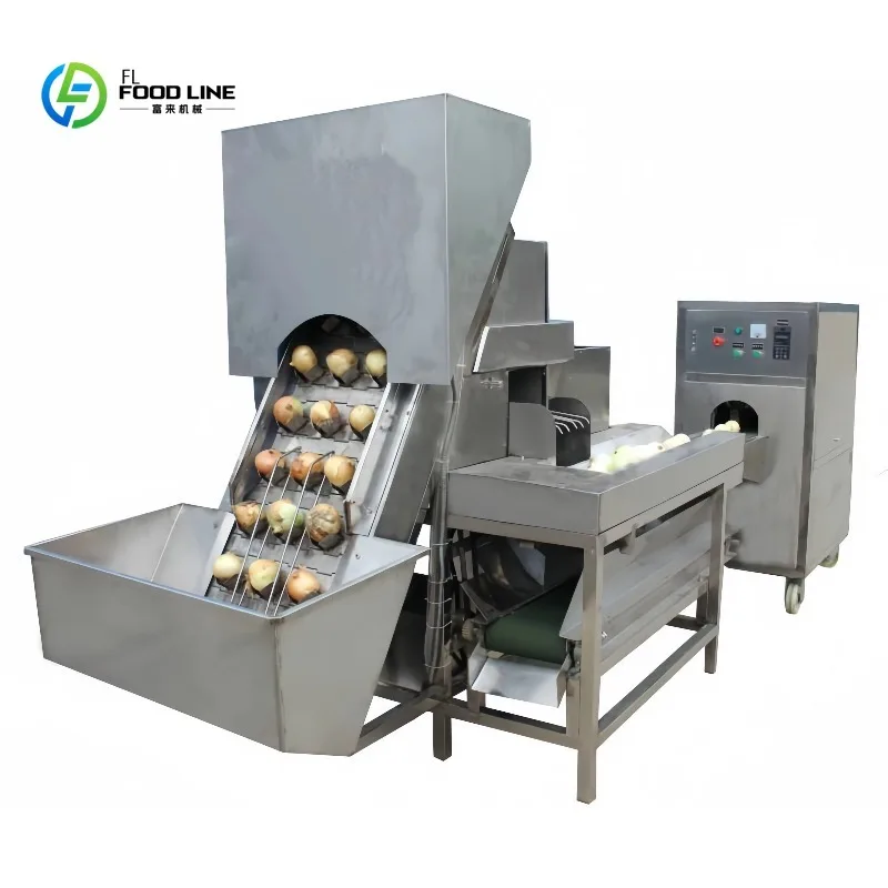 Customized Design Onion Peeler Cutter New Onion Square Cutting with Slice Cutting Frying Machine Process Line