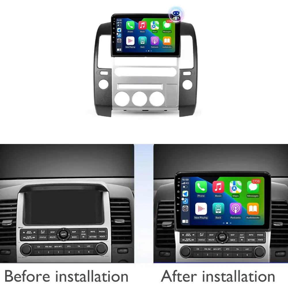 Wifi Car Radio for Nissan Pathfinder R51 2004-2009 with Carplay Navigation GPS Android Auto 9 Inch Screen No 2 DIN  Android 16