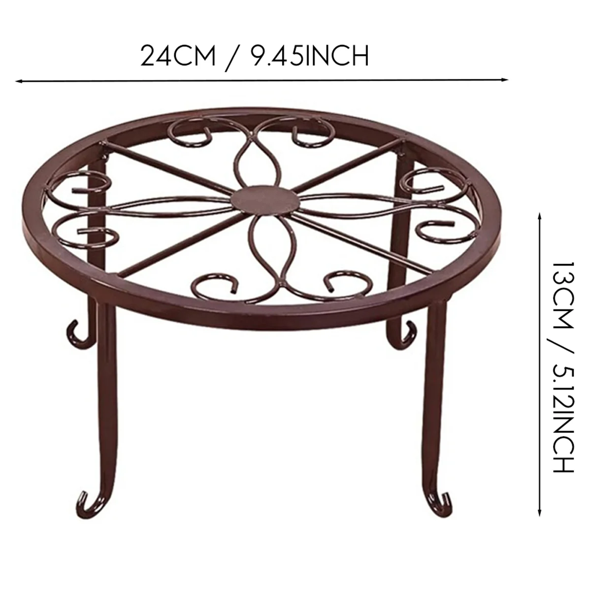 2PCS Metal Potted Plant Stand Flower Pot Round Rustproof Iron Planter Holder Rack Heavy Duty Wrought Iron Flower Pot