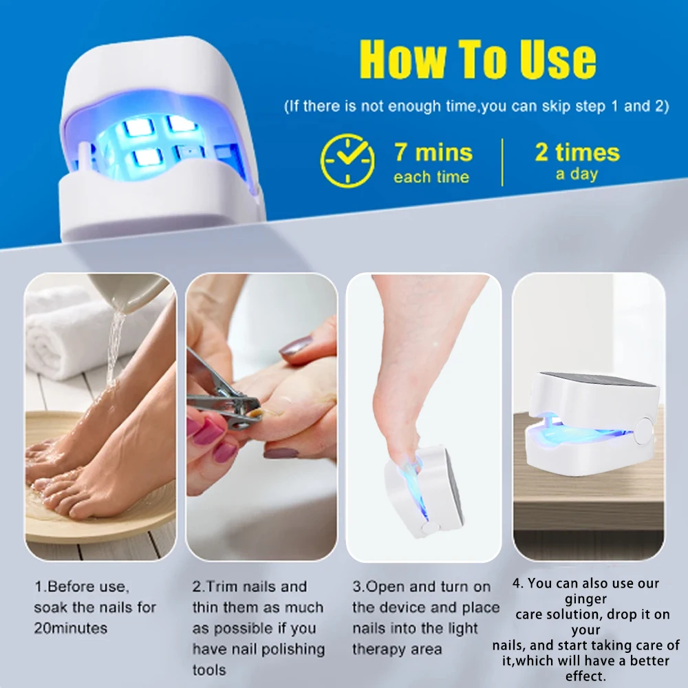 Fungal Nails Laser Treatment Device Nail Fungus Essence Repair Toenail Fingernail Fungus Treat Onychomycosis Removes Nail Fungus