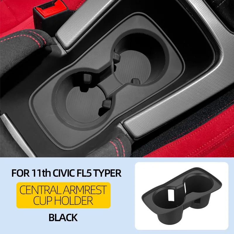 سيارة الداخلية غطاء كوب لاصق من السيليكون مركز التحكم المضادة للانزلاق ومضادة للتسرب كأس حصيرة ل 2022-2025 هوندا سيفيك FL5 #2