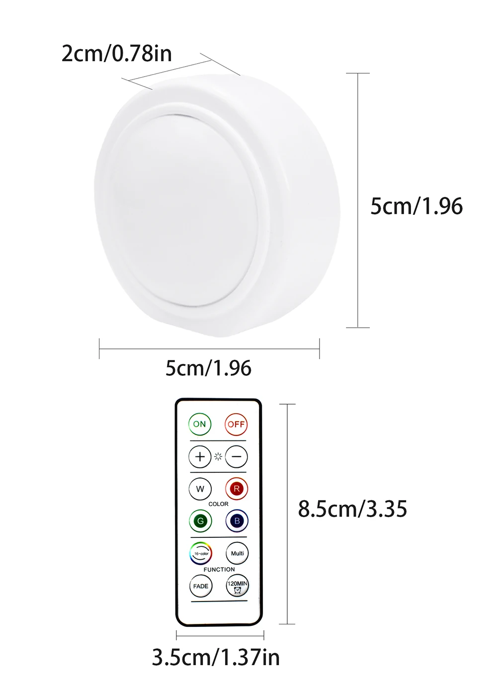 3/6 PCS LED Puck Light RGB 16 Colors Dimmable Under Cabinet Light USB Rechargeable Wine Cabinet Light with Remote Control