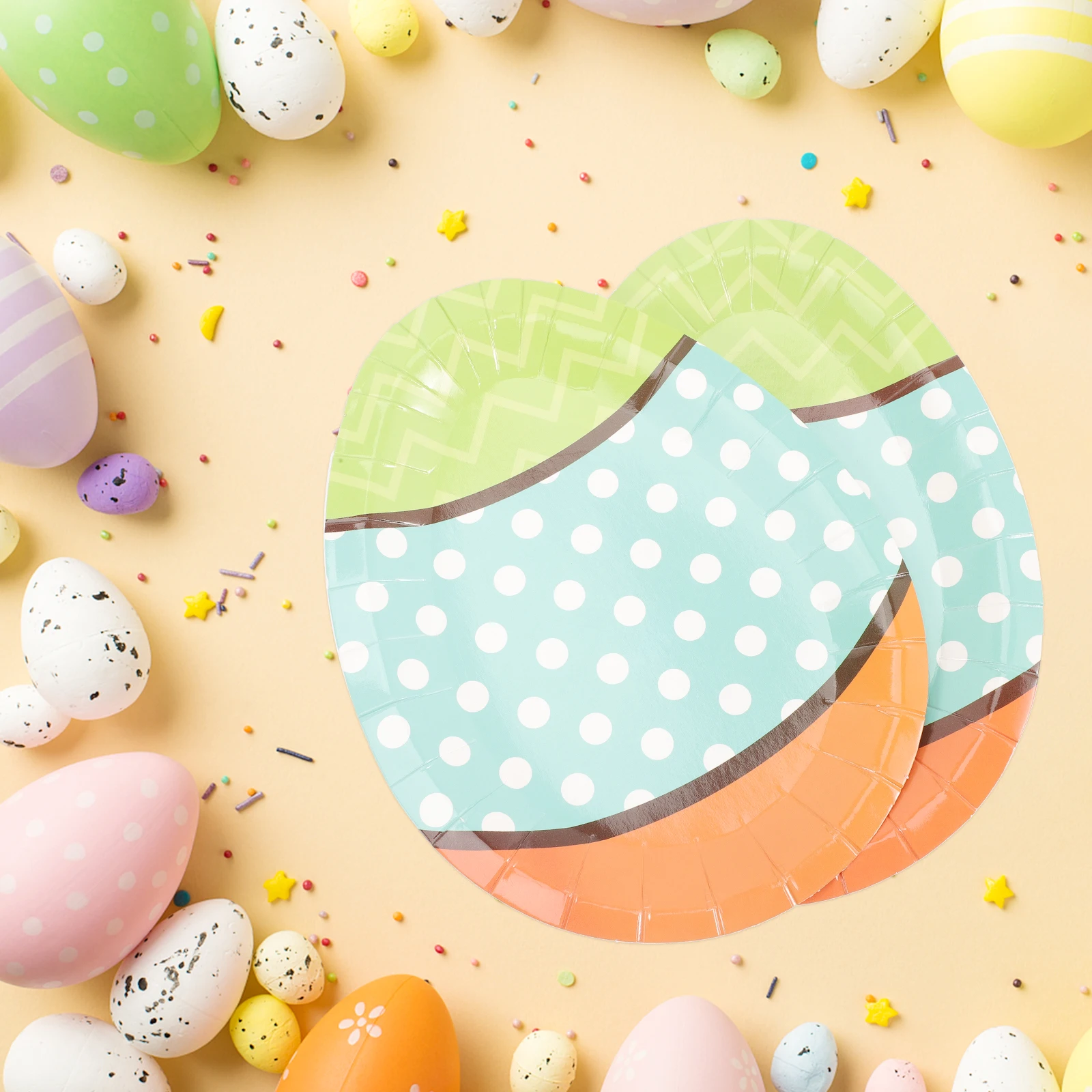 

18 Pcs Egg Shape Paper Plates Delicate Food Dish Holiday Party Supplies Easter Cake Pans Disposable Fruit Plates