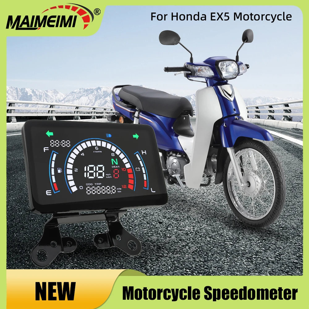 

For Honda EX5 Dream / EX5 Motorcycle Speedometer LED Digital LCD Dashboard Digital Speed Tachometer Fuel Meter Speedometer Assy
