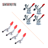 4PC Toggle Horizontal Clamp Antislip Red Horizontal Clamp GH-201B /GH-301AM Quick Release Tool Hand Clip Tools For Workbench