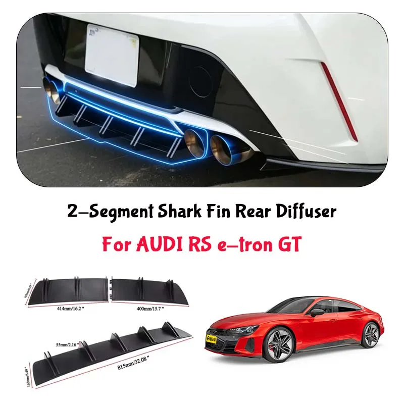 For AUDI RS e-tron GT Shark Fin Rear Diffuser Split Chassis Spoiler Auto Aerodynamic Parts Aerodynamic Modification