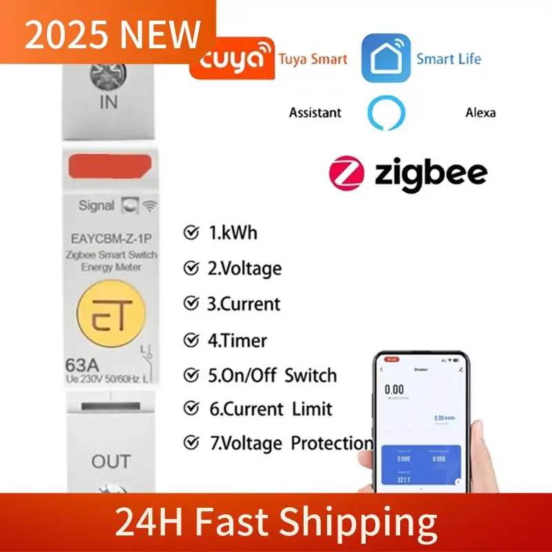A63Z Top 1P TUYA APP WIFI protection de mesure consommation d'énergie intelligente Kwh compteur disjoncteur commutateur de relais de temps