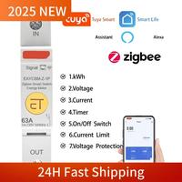 A63Z Top 1P TUYA APP WIFI Metering Protector Smart Energy Power Consumption Kwh Meter  Circuit Breaker   Time Relay Switch