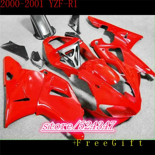 Hey-motorcycle fairings for  red white fairings YZFR1 2000 2001  1000 YZF R1 00 01  plastic bodyworks for Yamaha