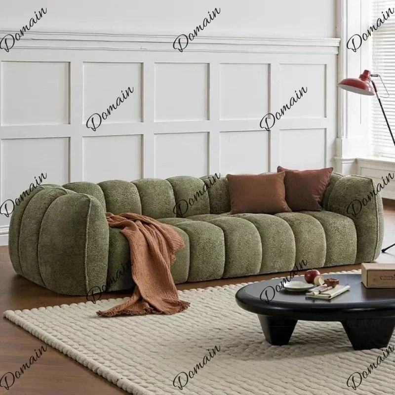 YXX Home Living Room Sofas And Seating Vacuum Compression Sofa Cream Style Fabric Straight Row Compressed Boneless Couch Furnitu