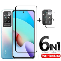 Protector de pantalla de cristal templado 6 en 1 para Xiaomi Redmi 10 2022, cristal templado HD 9H para Redmi 10 2022, cristal de lente