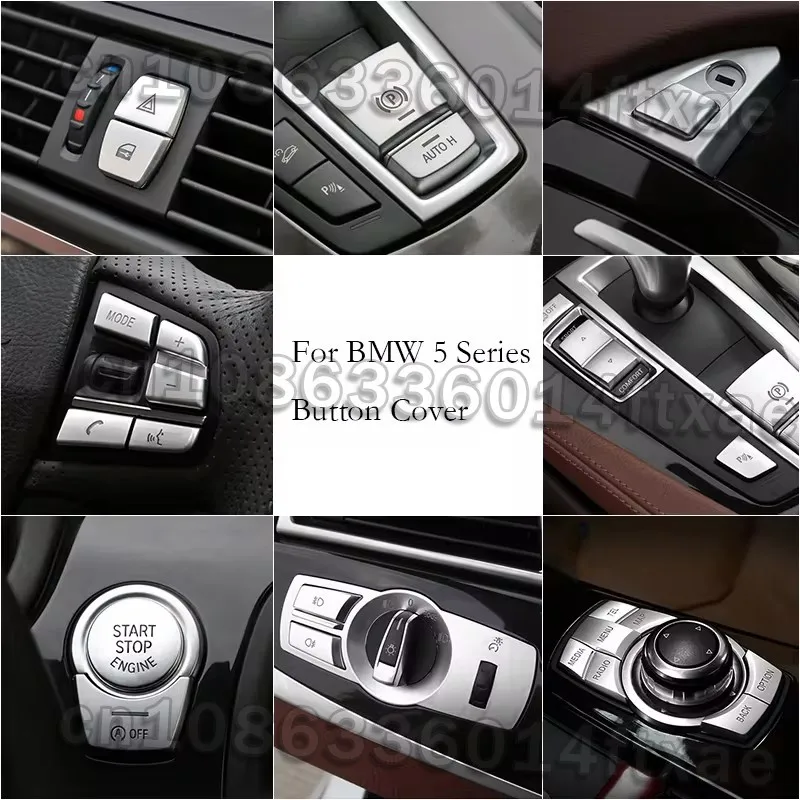 

for BMW F10 F07 F06 F20 F30 F32 F01 F02 F25 F26 Car Button Covers Stickers Car Interior Chrome Accessories Trim