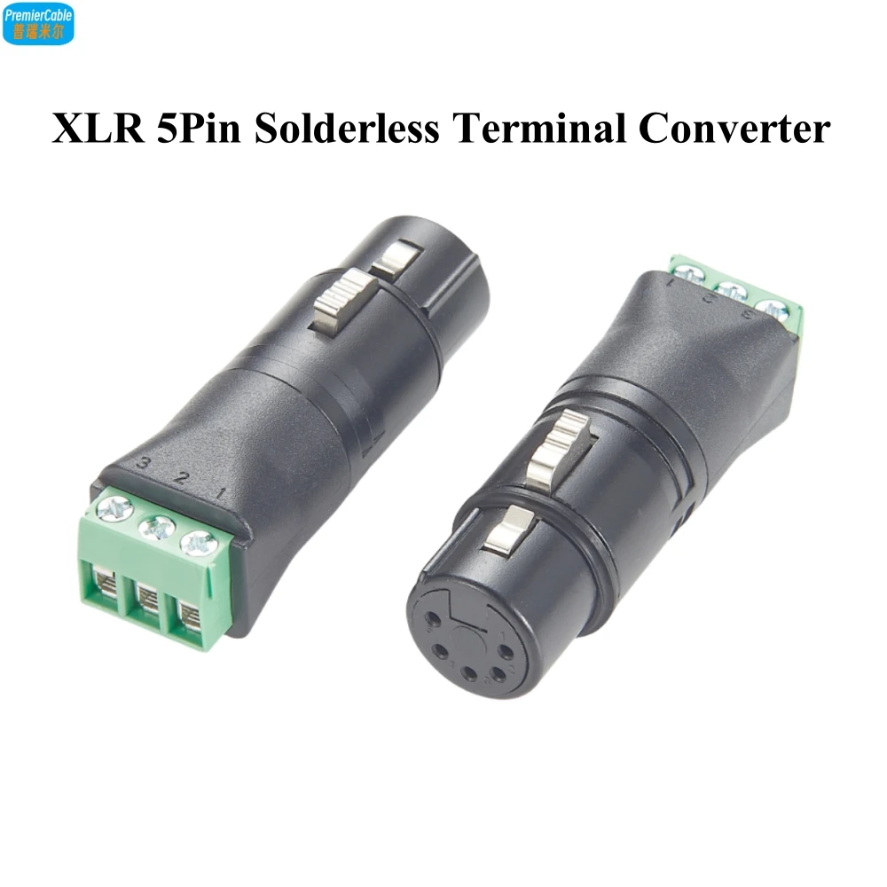 

XLR 5Pin Female to Screw Terminal Block Adapter XLR Solderless Terminal Board Converter for DMX Light Stage Light Audio