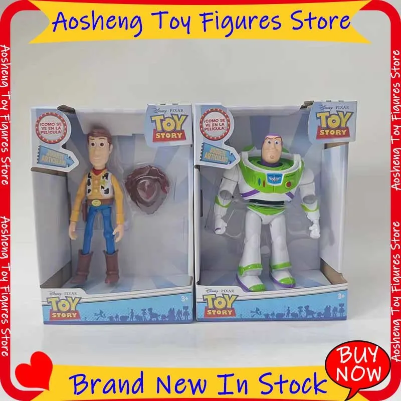 Heiße Pixar Toy Story Woody und Buzz Lightyear Actionfigur, bewegliche Roboterpuppe, posierbares Modell für Sammlung und Ausstellung