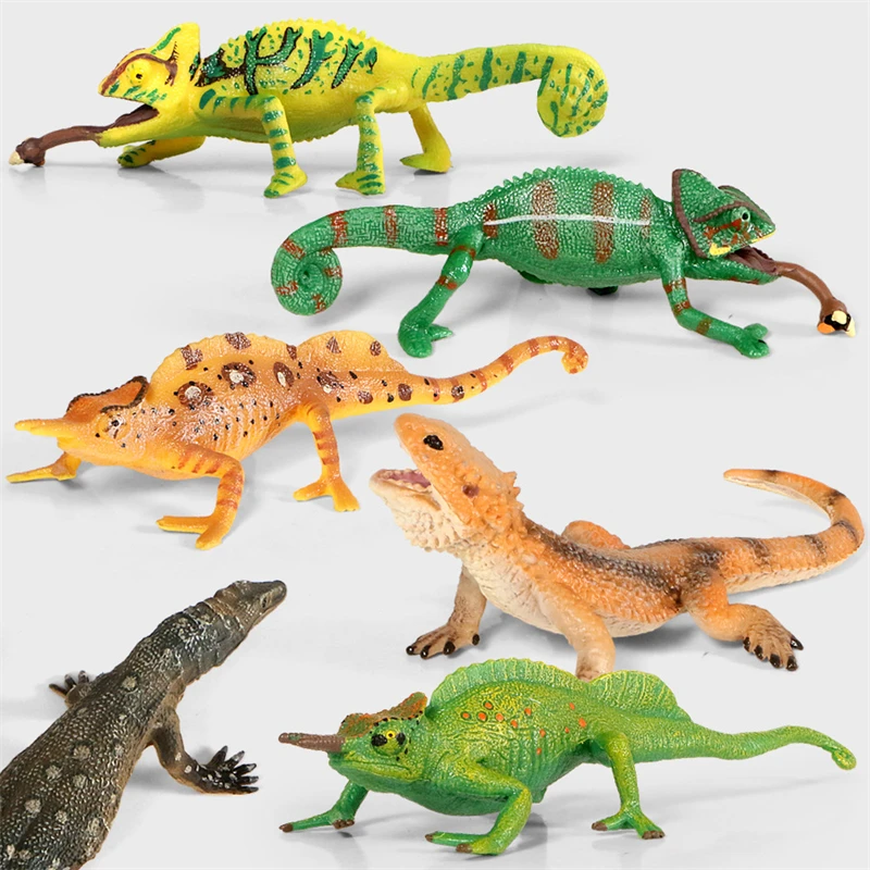 

Trick Toys April Fool's Day Props Amphibian Creative Decorations Children's Cognitive Lizard Chameleon Model Rubber Products