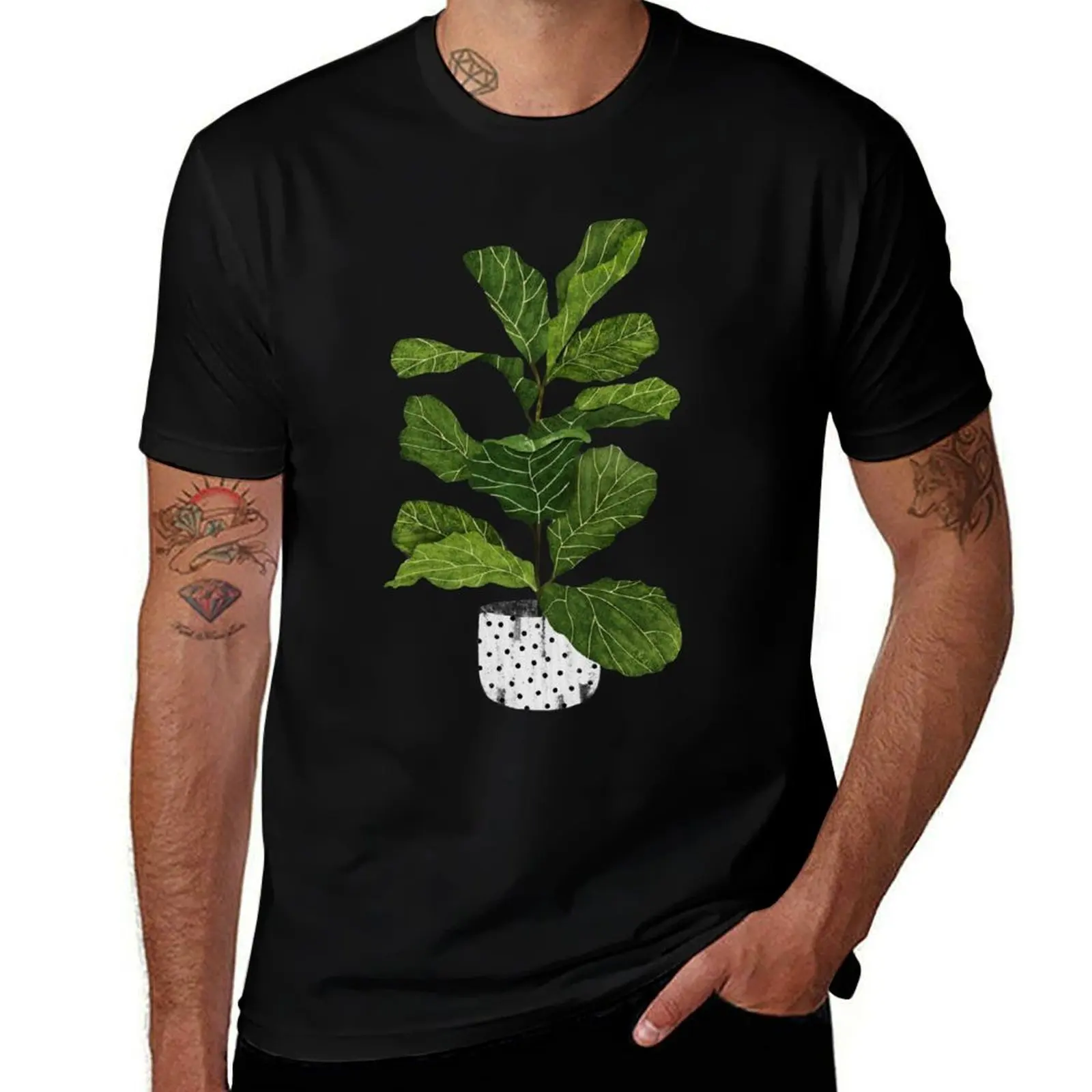 Fiddle leaf fig tree interior plant T-Shirt Heavy Duty Casual Work Tee T-Shirt