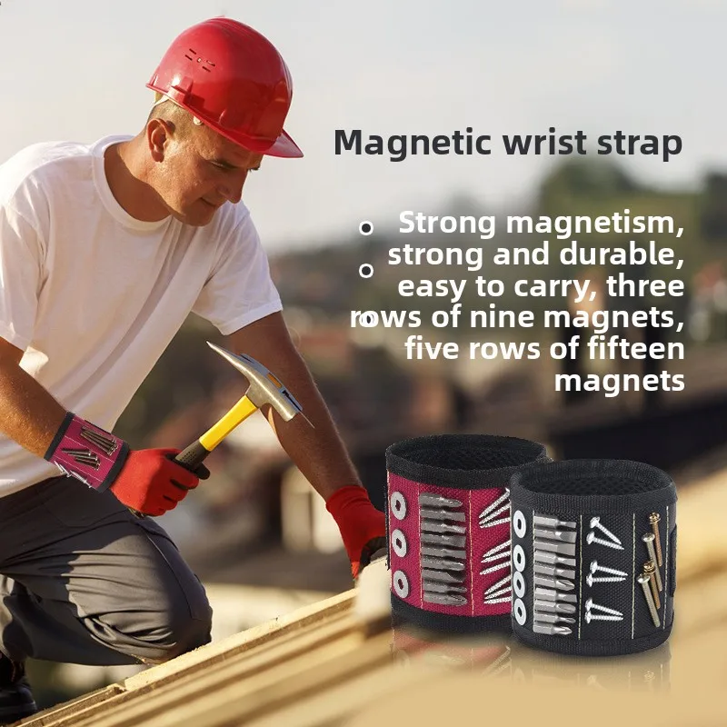 Magnetic Wristband for Holding Screws,Nails,Drilling Bits,Wrist Tool Holder Belts with Strong Magnets,Cool Gadgets for Men
