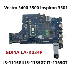 GDI4A LA-K034P CN-0PY8NM 0PY8NM 0XGX0C For Dell Vostro 3400 3500 Inspiron 3501 Laptop Motherboard With i3-1115G4 I5-1135G7 CPU