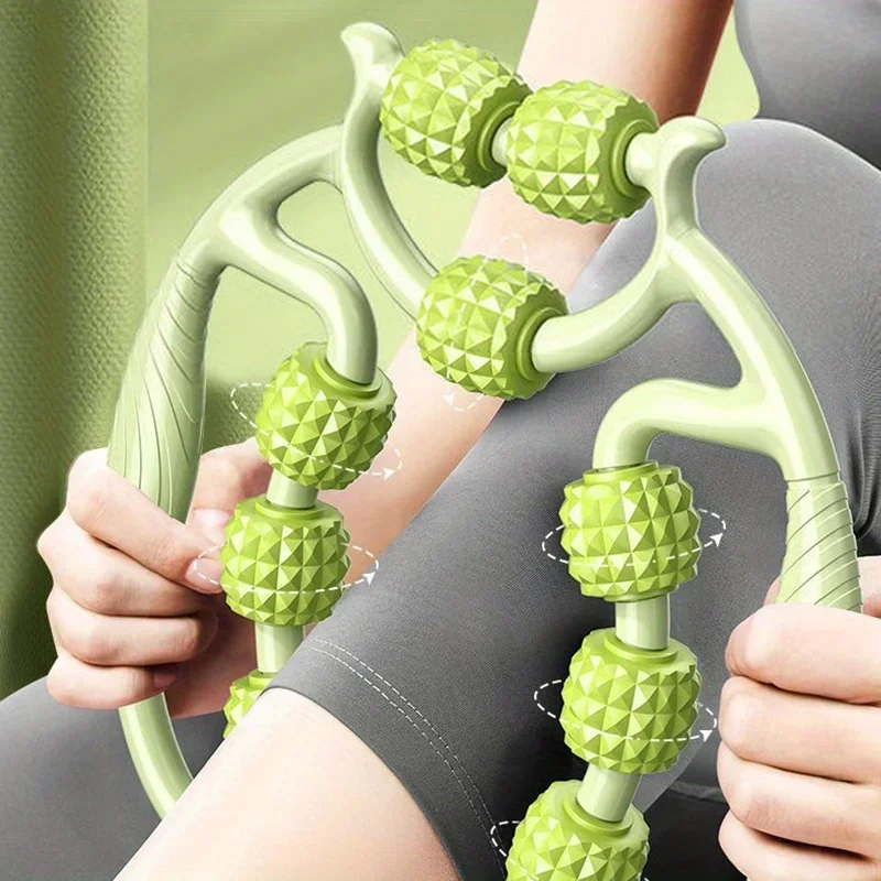 1Pcs 9-Wheel Fascia Muscle Roller Cellulite Roller Massage Roller for Relieve Muscle Soreness Thigh Calf Arm Reduce Cellulite