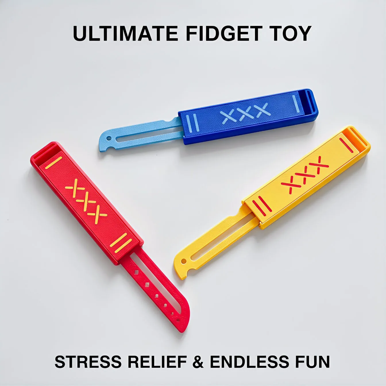 3D Printed Sliding Plastic Toy Spring Knife Safe Non-sharp Kids Educational Toy