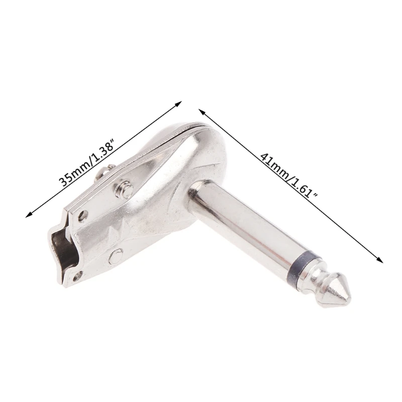 573A 10 Pcs 1/4" 6.35mm Mono Speaker Right Angle Guitar Phono Plug Pancake Connector