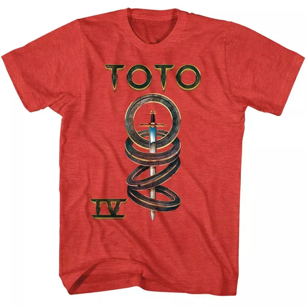 Toto IV Album Cover Red 1 Sided Cotton T Shirt Full Size S-5XL