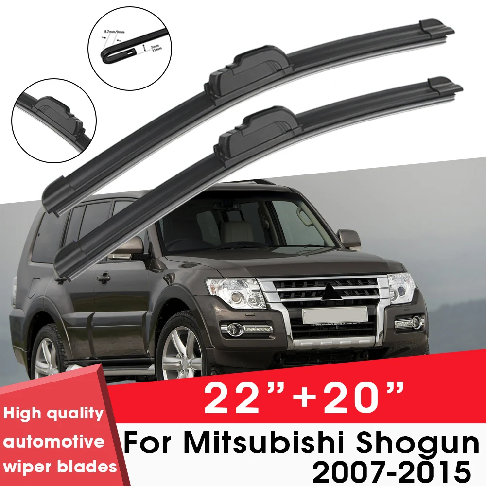 

Car Wiper Blade Blades For Mitsubishi Shogun 2007-2015 22"+20" Windshield Windscreen Clean Rubber Silicon Car Wipers Accessories