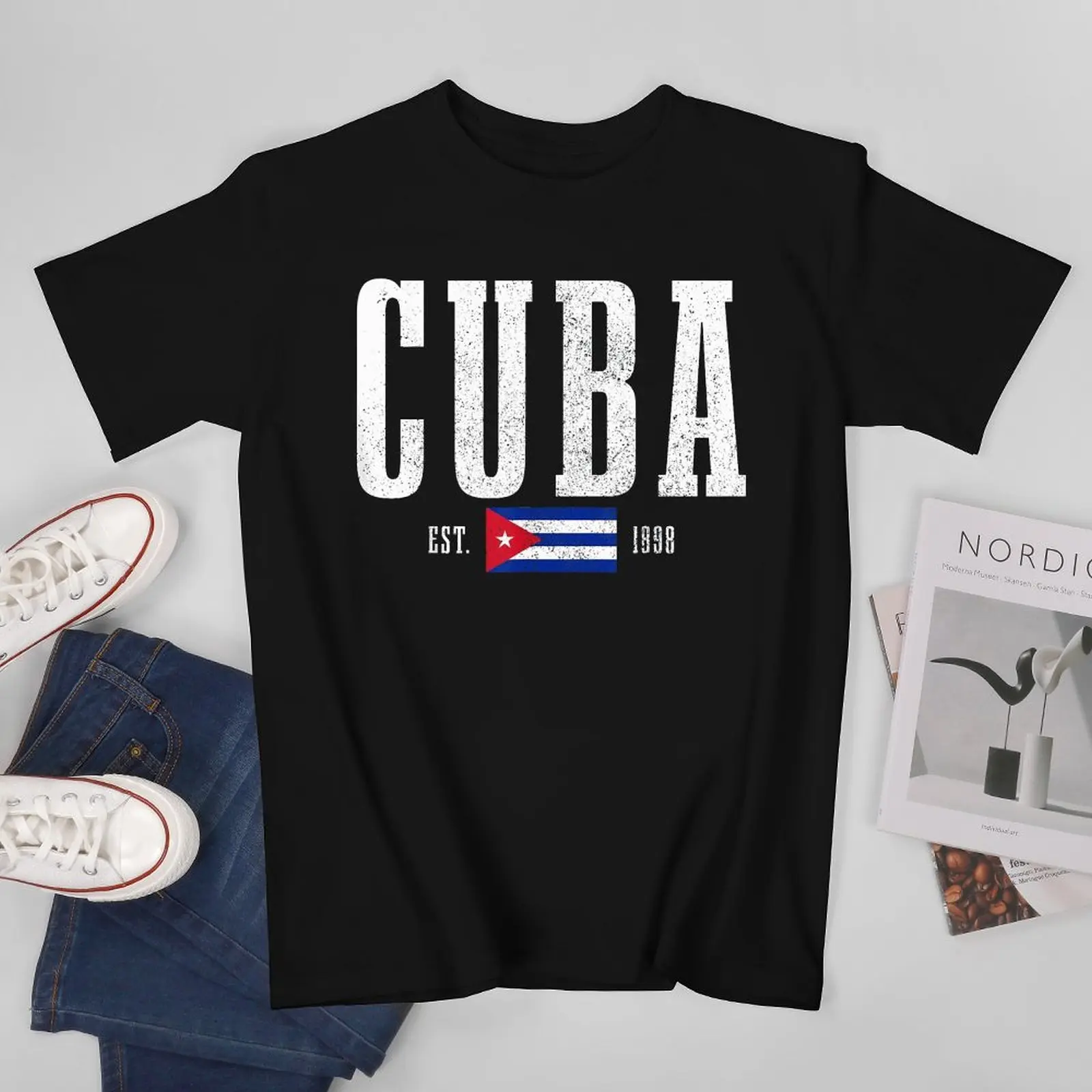 More Design Cuba Flag Cuban Men Tshirt Tees T-Shirt O-neck T Shirts Women Boys Clothing 100% Cotton