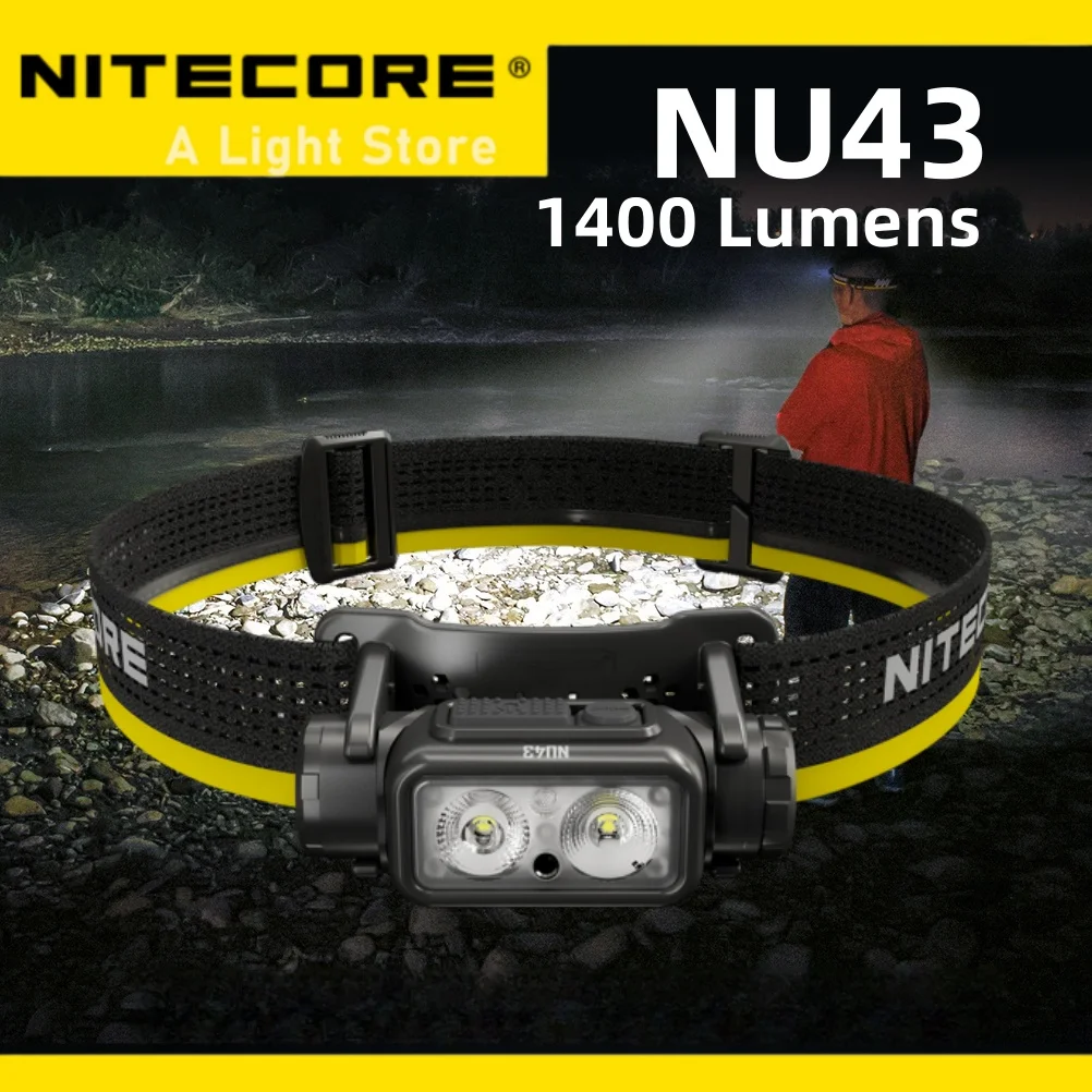NITECORE NU43 налобный фонарь для бега на открытом воздухе, кемпинга, яркий налобный фонарь, легкий налобный фонарь для кемпинга, пешего туризма NITECORE NU43 налобный фонарь для бега на открытом воздухе, кемпинга, яркий налобный фонарь, легкий налобный фонарь для кемпинга, пешего туризма