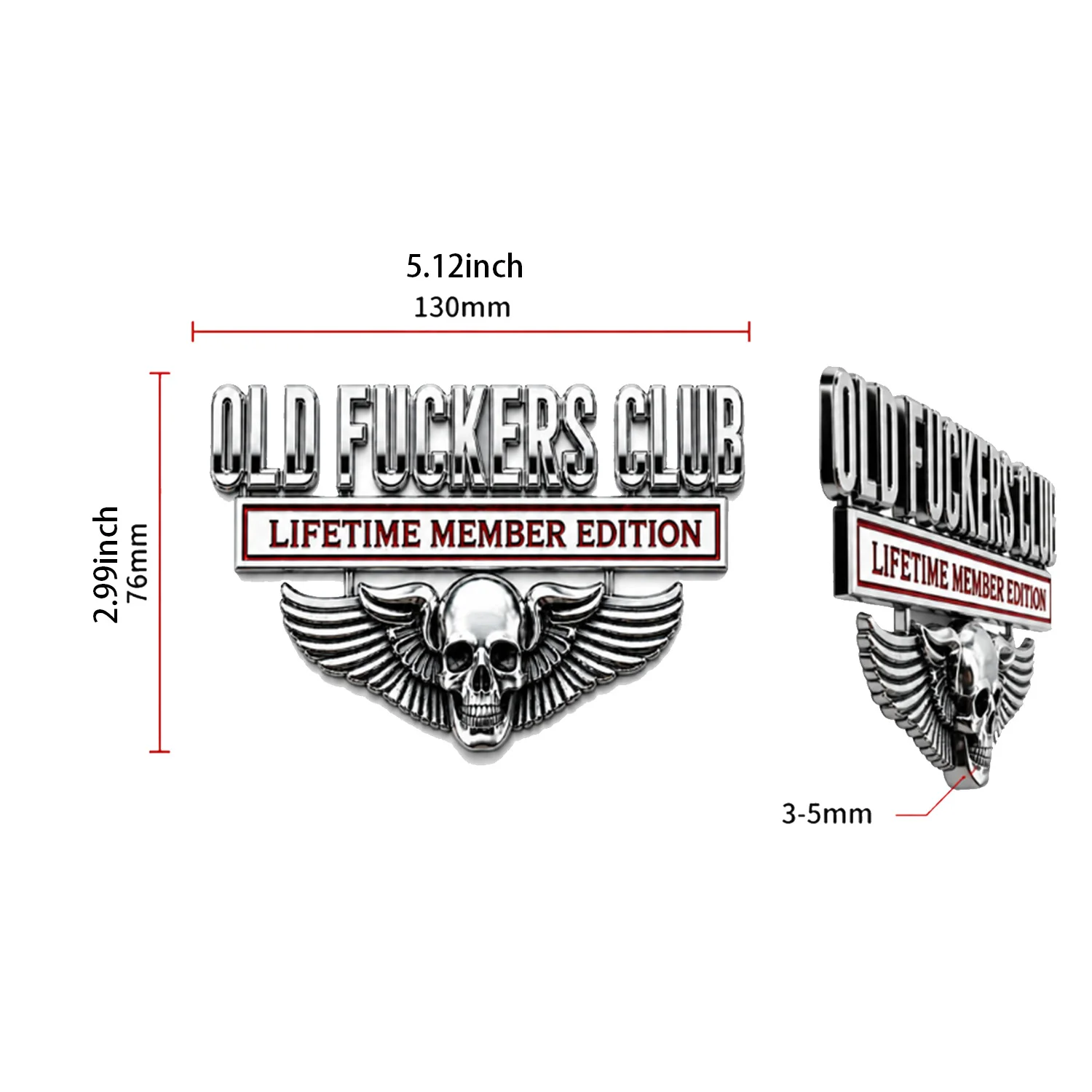 1pcs 3D OLD RIDERS CLUB car Emblem, Decorative Items. Suitable for Decorating the Rear Side of Cars,Trucks,and SUV,Waterproof
