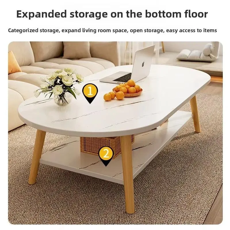 Coffee Table Living Room Small Apartment Multi-functional Small Table Nordic Simple Homestay Double-layer Small Table